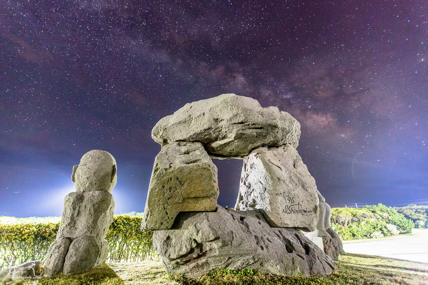 Stone statues in the park very close to our campground reminded us of the magic of Stonehenge, especially with the Milky Way as a backdrop.