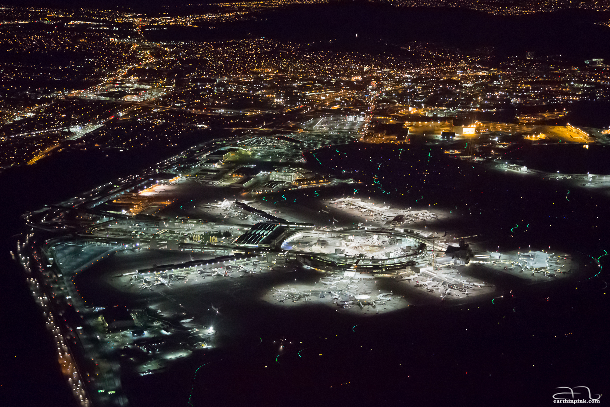 Night flying over San Francisco International airport. I never thought I'd post a photo taken at ISO 25600 to this website, but here we are...