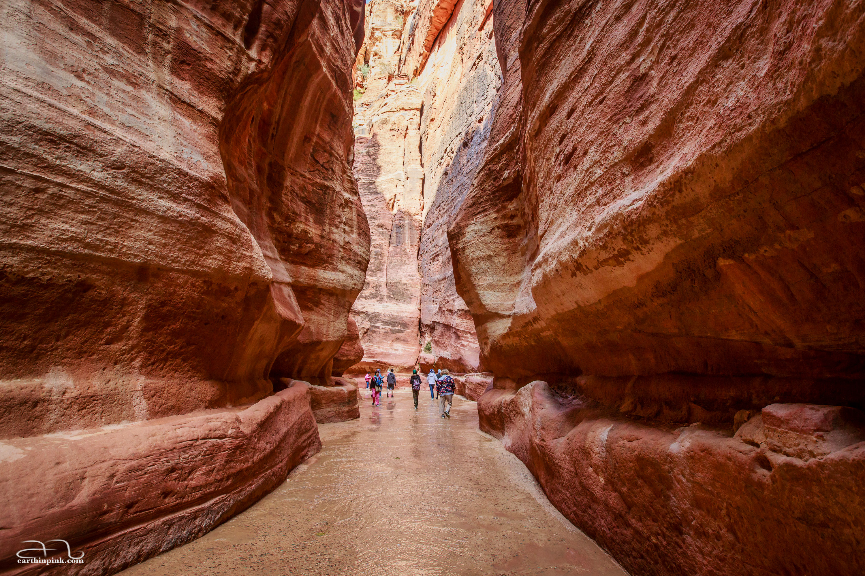 Narrow canyon entrance to the ancient city of Petra