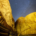 Starry night with a view of Andromeda over our bedouin camp in Wadi Rum.