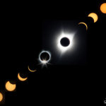 Time series combining 9 photos taken at different stages of the eclipse.